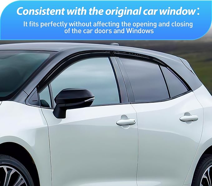 Window Rain Guards for Toyota Corolla 2014 2015 2016 2017 2018 2019, Out-Channel Window Visors Vent Wind Deflectors-4PCS