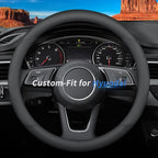 Deer Route Custom-Fit Hyundai Steering Wheel Cover, Premium Leather, Non-Slip, Breathable, B-Style, For Hyundai Accessories