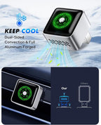 2-in-1 Wireless CarPlay Adapter - 1-Click Multi-Device Switch for Apple iPhone, 3s Auto-Connect, CarPlay & Android Auto, iOS 10+/Android 11+, Multi-User Seamless Connection, OTA Upgrade