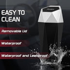 Car Trash Can with Lid, Mini Car Trash Cup with 30 Additional Trash Bags, Car Accessories for Interior, Leakproof Vehicle Garbage Bin for Car, Home, Office - 2 Packs, Silver