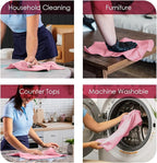 Microfiber Cleaning Cloths (Value Pack of 36) - Size 16 x 16 Inches, Highly Absorbent Cleaning Rags, Lint Free, Reusable and Washable, Microfiber Towels for Cars
