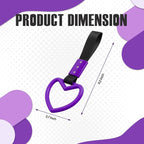 2PCS Heart Shaped Car Handle Straps, Rear Bumper Warning Keychain Ring for Car Exterior Accessories (Purple)