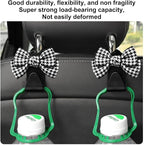 Mandark 2PCS Car Seat Headrest Hooks, Cute Bow Vehicle Hooks for Purses and Bags, Automotive Purse Hook Hanger Interior Decoration Accessories, Universal for SUV, Sedan, Truck (Black/Small)