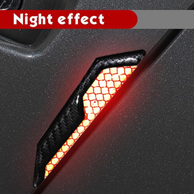 4 PCS Car Door Edge Guard Stickers, Reflective Car Door Edge Protector, Anti-Scratch & Anti-Collision Side Doors Warning Guard Strips, Auto Body Self Adhesive Strips for SUV Truck (Red)