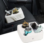 Back Seat Cup Holder for Car, Couch Cup Holder, Car Truck Boat Organizer, Couch Sofa Bed Expander Tray Holds Drinks, Snacks, Remote, Cell Mobile Phone (White)