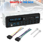 Single Din Retro Car Radio: European Style Stereo for Classic Vehicles - Bluetooth FM AM USB SD AUX USB-C Fast Charge 4-CHN 2 Subwoofer Outputs SWC