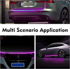 1PC Car Hood LED Strip Light, 59In Waterproof Pink Flexible LED Light Strip with Adhesive Tape, Exterior and Interior Decoration, Universal for Most Cars, Trucks, SUVs (Pink)
