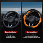 Steering Wheel Cover, Anti Slip Breathable Comfort PU Imitation Leather Cute Car Accessories for Women Girl, Universal Protector in All Season 15 inch Fit Most Car(Orange)