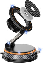 Aromatherapy Magnetic Car Phone Mount, Fitted with Powerful N52 Magnet, Reusable Suction Cup and 4-axis Adjustable Structure. Comes with 6 Solid Fragrance Refills and 1 Metal Ring Sticker.（Orange ）