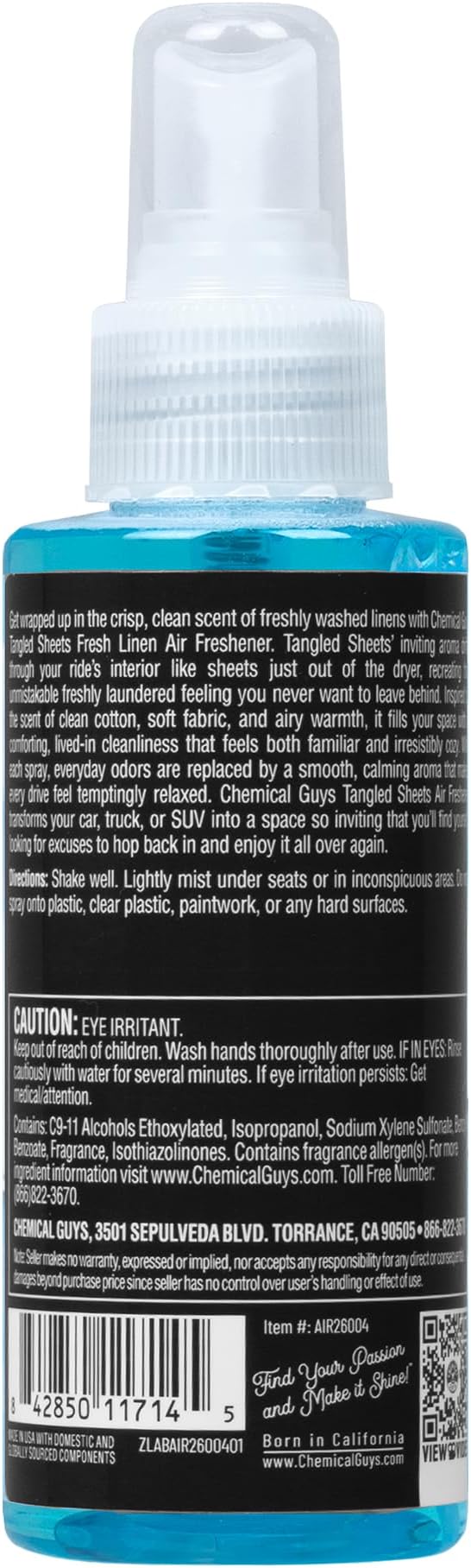 Tangled Sheets Fresh Linen Scent Air Freshener Spray and Odor Eliminator, Clean Fabric Inspired Spray for Home, Office, Bathroom, Dorm, and Car Interior - 4 Fl Oz