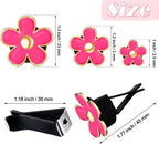 6 Pcs Daisy Flower Air Vent Clip Accessories Air Conditioning Outlet Clip Car Air Freshener Dashboard Accessories Charm Car Inter Decor(2.5 cm, 3 cm, 3.3 cm,Red)