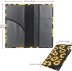 Premium Car Registration & Insurance Card Holder with Magnetic Shut, Vehicle Glove Box Car Organizer - For Documents, Cards, License (Sunflower B)