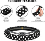 Christmas Snowflakes Steering Wheel Cover, Elastic Non-Slip Steering Wheel Protector,Auto Interior Decor for Women Girls,Universal 15" Fit for Sedans,Trucks