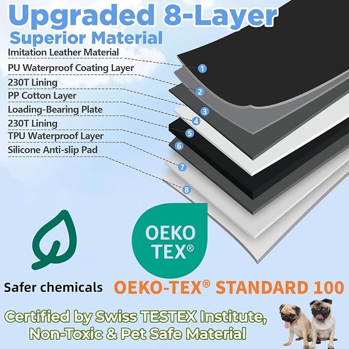 Back Seat Extender for Dogs, Waterproof Dog Car Seat Cover for Back Seat with Hard Bottom, 2026 Upgraded Material, Anti Scratch, Safer, Easy to Use and Clean, Holds 400lbs