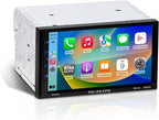 Elite BE7ACP Car Stereo - 7" Display, Apple CarPlay & Android Auto Head Unit, Double DIN Touch Screen Car Stereo, Bluetooth, AM/FM Radio Receiver, USB, SD, No CD/DVD Player