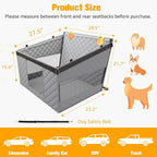 Large Dog Car Seat, Back Seat Extender for Dogs with 3 Mesh Windows, Waterproof Medium Carseat for Dogs with Hard Bottom, Pet Seat Cover for Cars, Trucks and SUVs