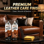 Leather Cleaner and Conditioner Kit, Car Leather Care Set with Horsehair Cleaning Brush, Deep Cleans, Conditions and Restores Car Interiors, Furniture, Shoes, Boots, Bags & Apparel