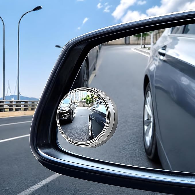 8PCS Car Blind Spot Mirror, 360 Degree Clear HD Convex Wide Angle Round Vehicle Side Rear View Mirror, Adjustable Auto Rearview Accessories to Reduce Blindspot, Universal Fit