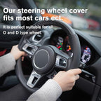 Nappa Leather Steering Wheel Cover, 2PCS Segmented Wheel Protector, Universal 99% Car Wheel Cover (Black)