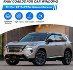 4pcs Front+Rear Smoke Tint Sun/Rain Guard Outside Mount Tape-On Vent Window Visors Compatible with 2015-2024 Nissan Murano