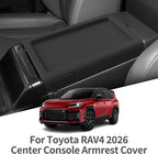 Armrest Box Cover for Toyota RAV4 2026, Black | Center Console Cover, Silicone, Console Box Lid Protector, Car Accessories