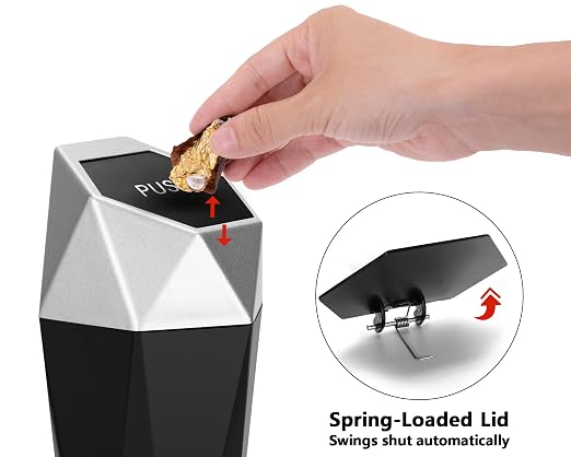 Car Trash Can with Lid, Cup Holder Garbage Can for Car, Garbage Bin Cars Accessories for Interior, Leakproof Small Trash Bin, Mini Trash Can for Cars, Home, Office (2, Silver)