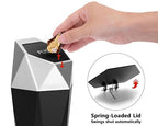 Car Trash Can with Lid, Mini Car Cup Holder Trash Can, Car Garbage Can Car Accessories for Interior, Leakproof Small Car Trash Can, Mini Trash Can for Car, Home, Bedroom Office (Silver)
