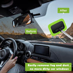 3 Set Windshield Cleaner Tool Inside Car Window Cleaner Tool with 3 Extendable Handle 9 Reusable Microfiber Pads and 3 Spray Bottles for Auto Home Interior Exterior Glass Cleaning(Green)