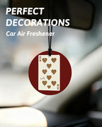 Red Leopard Print Orange Car Air Freshener 4 Pcs, Cheetah Print Lucky 8 Ball Poker Round Hanging Air Freshener for Cars Closet Drawer Books, Red Cheetah Car Accessories Mirror Decor for Women