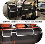Car Trunk Organizer, Waterproof Collapsible Cargo Bag with 4 Pockets,Backseat Hanging Large Storage with Adjustable Straps, Sturdy Space Saver Frees Trunk Floor for SUV, Truck (white lime)