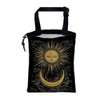 Car Garbage Bag Golden Sun Boho Crescent Moon Stars Hanging Canvas Car Trash Bag Drawstring Car Back Seat Organizer for Car Back Front Seat Console with Adjustable Buckle