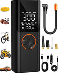 Tire Inflator Portable Air Compressor, 150PSI Cordless Tire Pump with USB Output, 12V DC Car Plug & Dual Power 6000mAh, Fast Inflation Air Pump for Cars, Bikes, Motorcycles and Balls