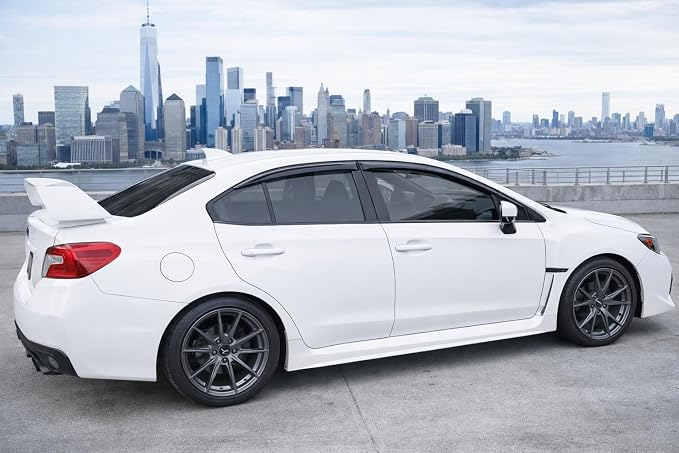 2015-2021 Tape-On Rain Guards for Subaru WRX Side Window Visor Deflectors, Durable Tinted Vent Shades 2016 2017 2018 2019 2020