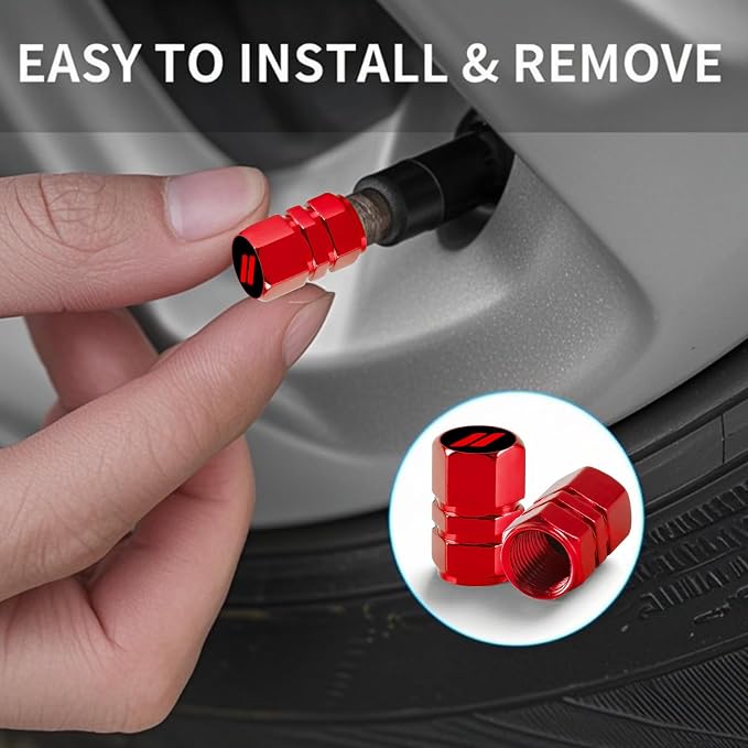 4Pack Sports Tire Valve Caps Universal Tire Air Cap Valves Stem Covers | Aluminum Alloy Rust-Proof Corrosion Resistant Leak-Proof Valve Stem Caps,for Auto SUV Truck Bicycle,Sports Gifts for Drivers