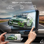 Wireless CarPlay & Android Auto Car Stereo - 7" HD Portable Touchscreen with Bluetooth 5.2, GPS Navigation, Mirror Link, 1080P Backup Camera, AUX & FM Transmitter - Plug & Play Receiver for Vehicles