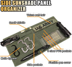 Molle Visor Panel Organizer, Sun Visor Tactical Storage Holder Pouch for Car SUV Truck, Nylon Sunshade Pocket With Velcro Strap for Pen Card Sunglass, Visor Accessories