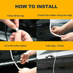 Car Door Edge Guards,Rubber Car Door Protectors No Glue Car Accessories Rubber U Shape Car Trim Door Protectors (White, 65.6FT)