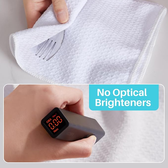Microfiber Waffle Weave Cleaning Cloth,Highly Absorbent Kitchen Towels,Quick Drying Lint Free Dish Towels for Kitchen,9 Pack,White,11.8×11.8 inch