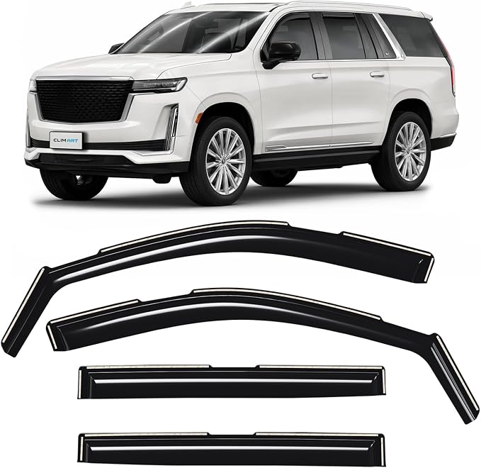 in-Channel Incredibly Durable Rain Guards for Cadillac Escalade ESV 2021-2026, Original Window Deflectors, Vent Window Visors, Vent Deflector, 4 pcs. - 621318