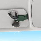 Sunglass Holder for Car Visor, Grass Green, 2 Packs | Suede Cloth, Magnetic, Organizer for Car Accessories