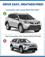 in-Channel Window Rain Guards Fit for Toyota RAV4 2013 2014 2015 2016 2017 2018, Rain Guards, Visors Vent Visors Window Deflector for 13-18 Toyota RAV 4, Vent Shades Car Accessories -4 pcs