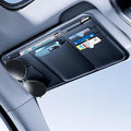 Car Visor Organizer, Premium Leather Sunglasses & Card Holder for Cars, Registration/Insurance Slot, Credit Card Pockets, Organizer for Car Sun Visor (Black Leather)
