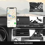 Dash Phone Holder for 4 Runner Full Metal Heavy-Duty Console Extension Dash Phone Mount Compatible with Toyota 4Runner 5th Gen 2010–2023, Fits Most Smartphones No-Drill (with Phone Stand)