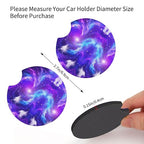 Car Trash Bag Purple Galaxy Hanging Back of Seat Car Portable Trash Bag Purple Galaxy Waterproof One-Handed Portable Strap Drawstring Garbage Bags with 2 Pieces Car Coasters