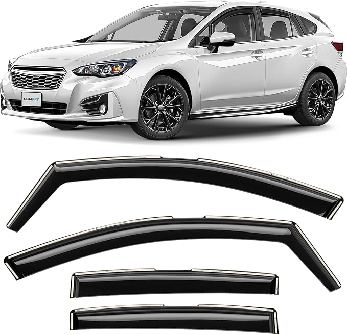 in-Channel Incredibly Durable Rain Guards for Subaru Impreza 2017-2023 Hatchback, Original Window Deflectors, Vent Window Visors, Vent Deflector, 4 pcs. - 617306