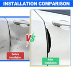 Set of 4 Pieces Universal Car Door Edge Guards Heavy Duty Anti-Collision Strips with Self-Adhesive Door Protector for Cars SUVs Trucks Black