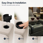 Couch Cup Holder Adapter – Universal Sofa Drink Expander for Large Mugs, Tumblers & Bottles – Spill-Proof Recliner Caddy for Living Room, RV & Boat (Black, Base 70-92MM(2.75-3.62IN))