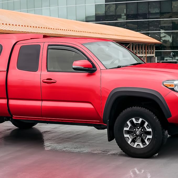 Voron Glass in-Channel Extra Durable Rain Guards for Toyota Tacoma 2016-2023 Access Cab, Window Deflectors, Vent Window Visors, 2 Pieces - 200838