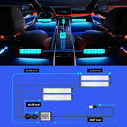 Interior Car Lights, 4Pcs Car LED Lights with Music Mode and Scene Options, Footwell Lighting for Car with Smart APP Control & USB Charger for Truck DC 5V