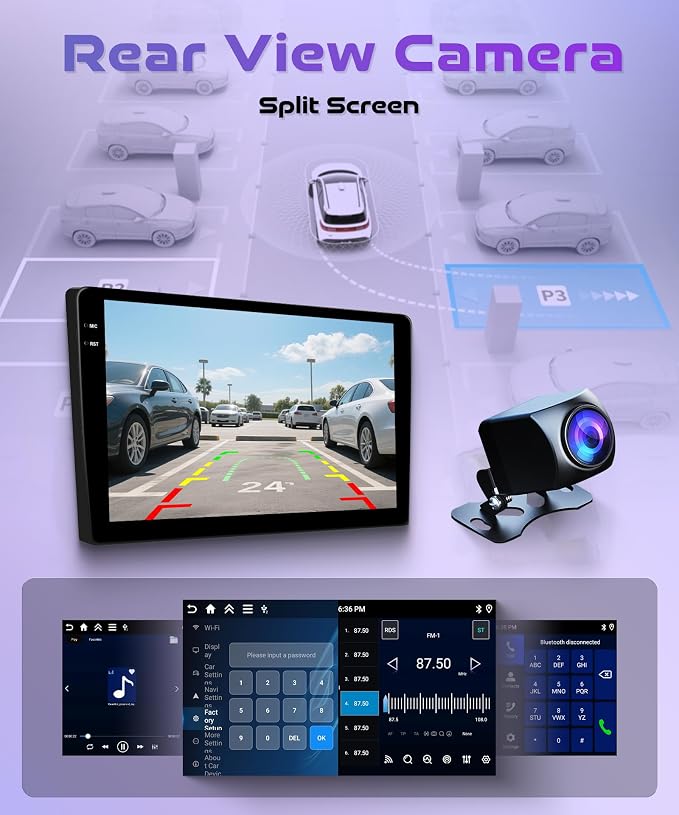 4G+64G Android 15 Car Stereo for Honda Accord 2003-2007, Car Radio Wireless Carplay Android Auto GPS Navigation 5G-WiFi Bluetooth 5.0 10.1'' Touchscreen FM/RDS EQ SWC Backup Camera